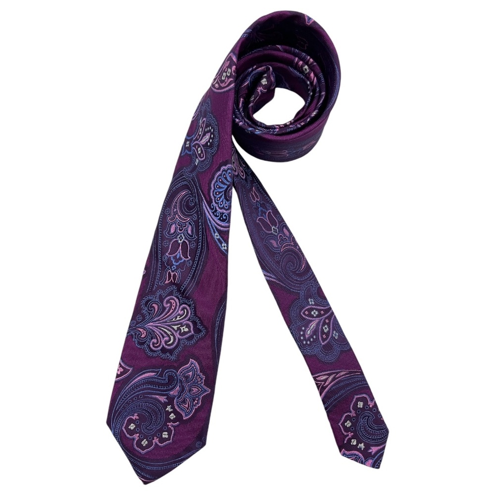 DION Purple Paisley Silk LUXURY Tie HANDMADE CANADA